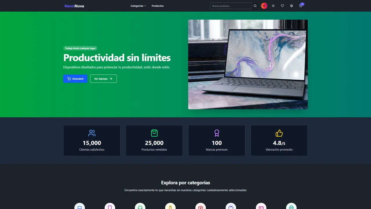 Neon Nova - E-commerce tecnologico online