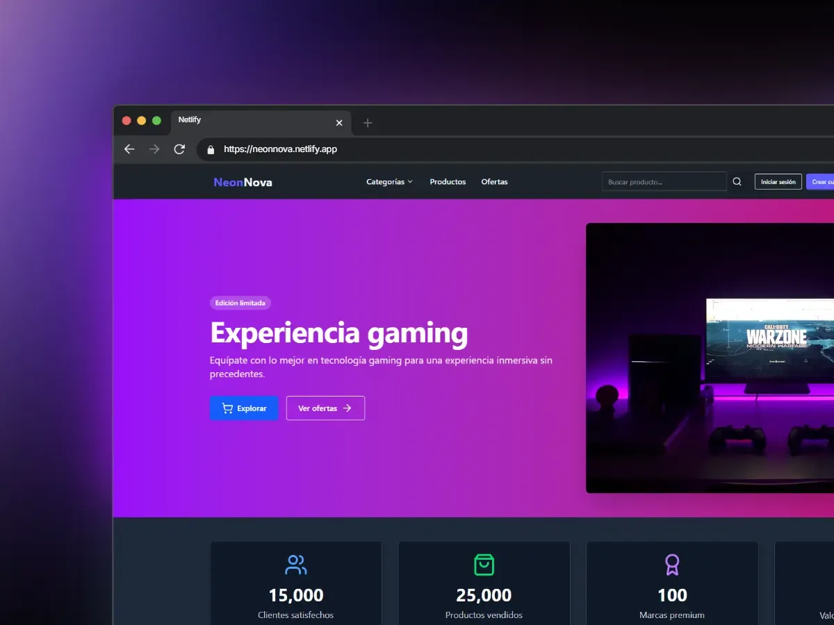 Neon Nova - E-commerce tecnologico online
