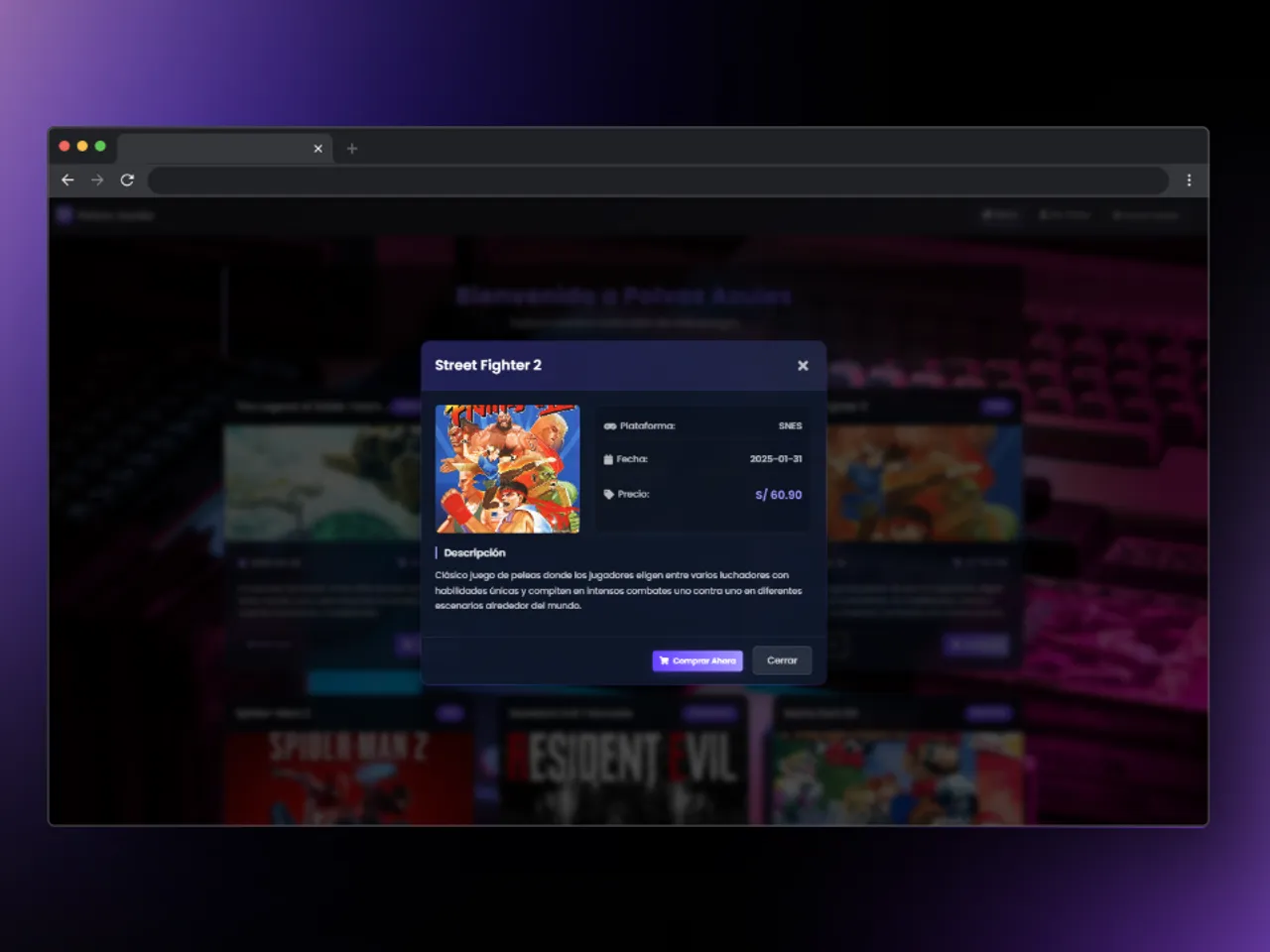 Polvos Azules - Mini e-commerce de videojuegos